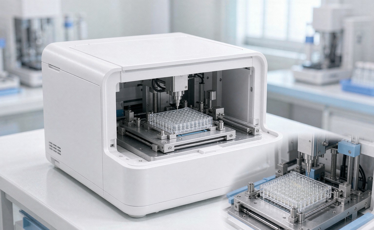 Compact medical laboratory automation device