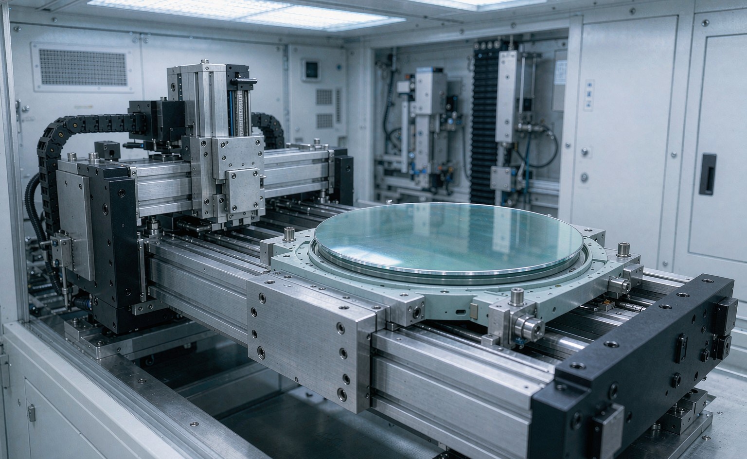 Semiconductor wafer handling motion module